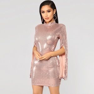 Pink glitter mini dress
